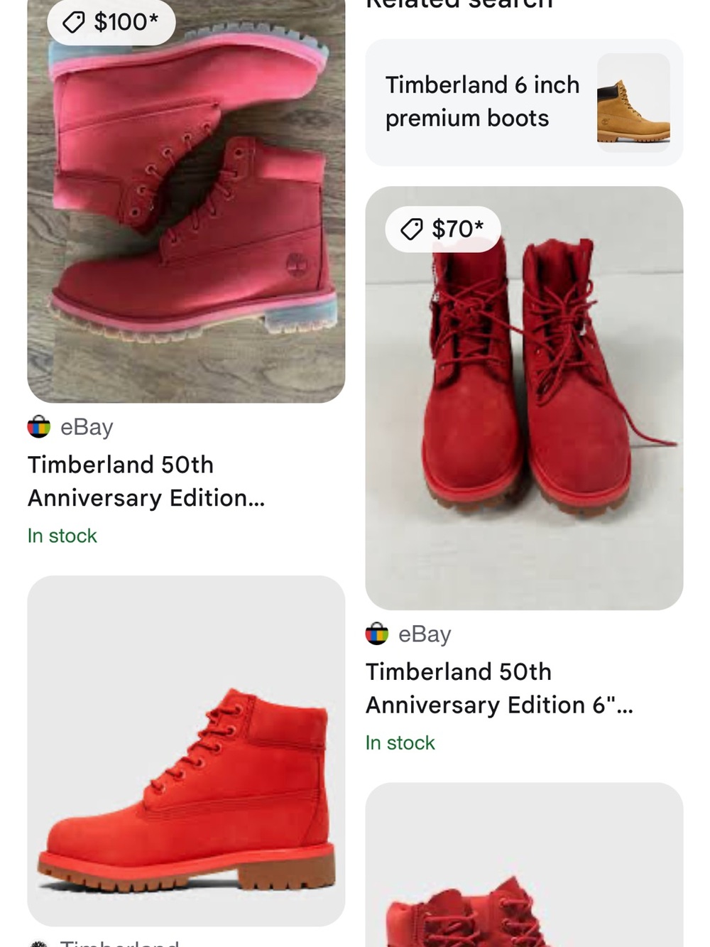 Timberland Bright Red Lace-Up Boots.Take look 5 photo - Picture 3 of 5
